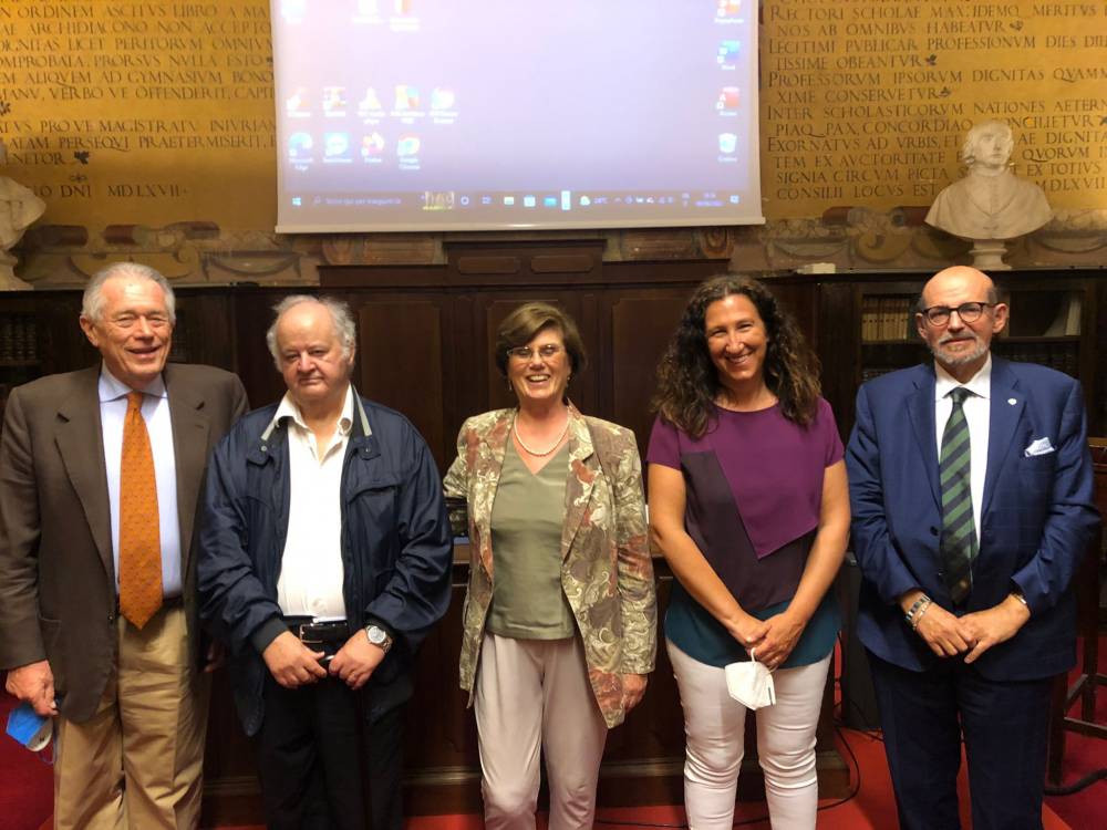 Da sinistra: Giorgio Cantelli Forti, Corrado Piccinetti, Rosanna Scipioni, Marina Silvi, Atos Cavazza